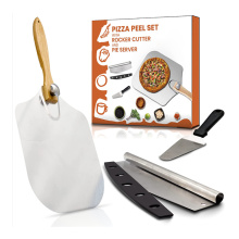 Yuming Factory  12 inch X 14 inch Pizza Peel Set Aluminum Metal with Portable Handle
